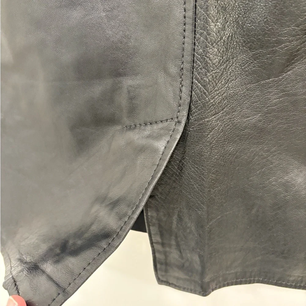 Vintage Soft Black Leather Skirt Size 8 - Picture 11 of 16
